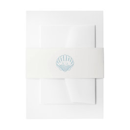 Cintas Para Invitaciones Elegante concha azul costera