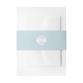 Cintas Para Invitaciones Elegante Concha de Mar Blanca Costera