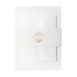 Cintas Para Invitaciones Elegante Concha de Mar Dorada Costera