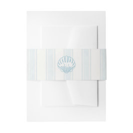 Cintas Para Invitaciones Elegante concha marina azul costera