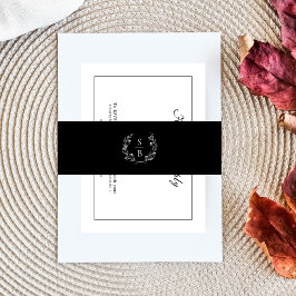 Cintas Para Invitaciones Elegante Corona Botánica con Monograma