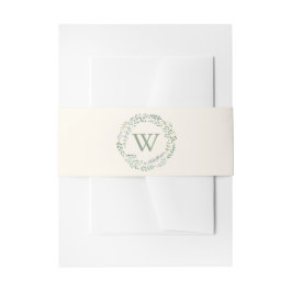 Cintas Para Invitaciones Elegante Corona Botánica Monograma