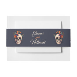 Cintas Para Invitaciones Elegante cráneo floral gótico 3D