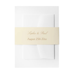 Cintas Para Invitaciones Elegante Crema Beige Boda Invitación Belly Banda