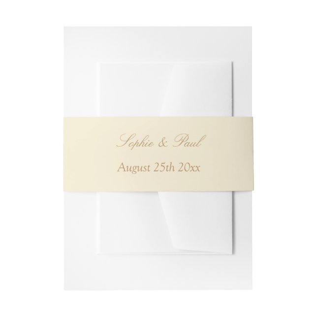Cintas Para Invitaciones Elegante Crema Beige Boda Invitación Belly Banda (Anverso Ejemplo)