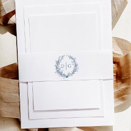 Cintas Para Invitaciones Elegante Cresta de Boda Chinoiserie Azul