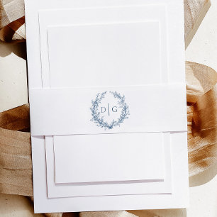 Cintas Para Invitaciones Elegante Cresta de Boda Chinoiserie Azul