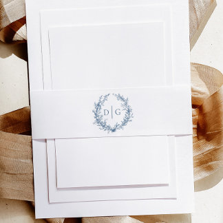 Cintas Para Invitaciones Elegante Cresta de Boda Chinoiserie Azul
