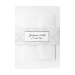 Cintas Para Invitaciones Elegante Damask Blanco Boda con Texto