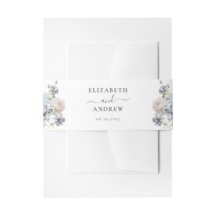 Cintas Para Invitaciones Elegante Dusty Blue Floral Garden Wedding