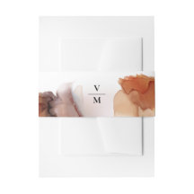 Elegante Ejemplo Naranja de tinta de color agua