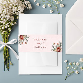 Cintas Para Invitaciones Elegante en el Boda de los tonos rosados de otoño