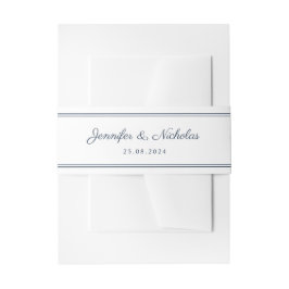 Cintas Para Invitaciones Elegante escritura boda azul marino