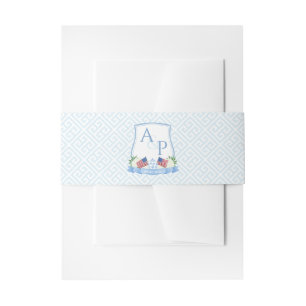 Cintas Para Invitaciones Elegante Escudo Boda patriótico azul rojo