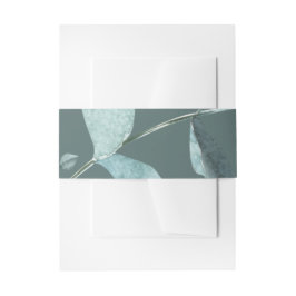 Cintas Para Invitaciones Elegante Eucalipto acuarela con acentos dorados