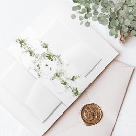 Cintas Para Invitaciones Elegante Eucalyptus Wreath Monograma Boda