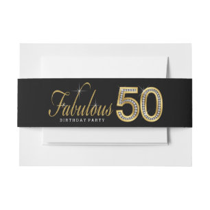 Cintas Para Invitaciones Elegante Fabuloso 50 Quincuagésimo Cumpleaños