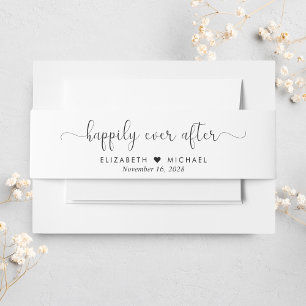 Cintas Para Invitaciones Elegante, feliz para siempre después de Boda