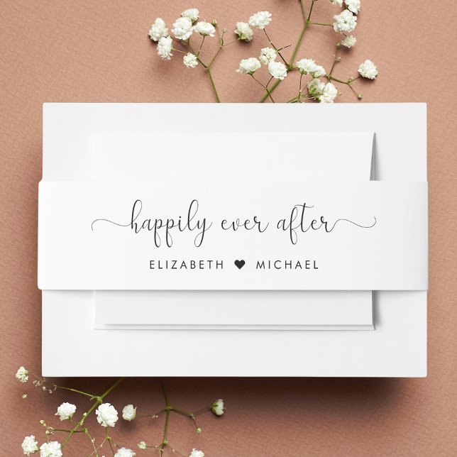 Cintas Para Invitaciones Elegante, feliz para siempre después de Boda (Subido por el creador)