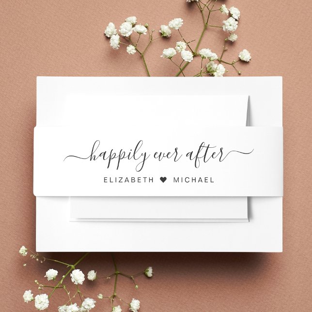 Cintas Para Invitaciones Elegante, feliz para siempre después de Boda (Subido por el creador)