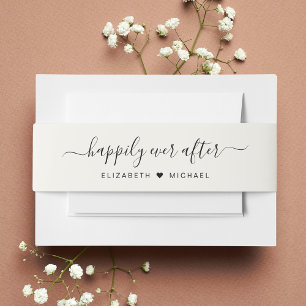 Cintas Para Invitaciones Elegante, feliz para siempre después de un crema B