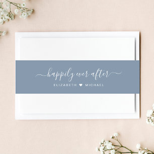 Cintas Para Invitaciones Elegante, feliz por siempre después de un Boda azu