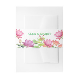 Cintas Para Invitaciones Elegante Flor de Loto Floral en Acuarela Rosa