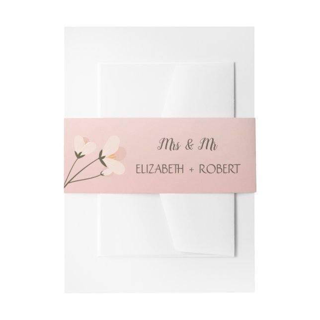 Cintas Para Invitaciones Elegante floral de Moda (Anverso Ejemplo)