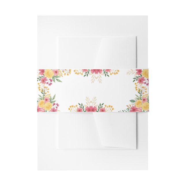 Cintas Para Invitaciones Elegante Floral Doble Nombre Bridal Ducha Invitaci (Anverso Ejemplo)