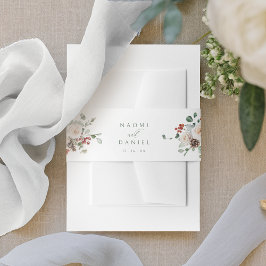 Cintas Para Invitaciones Elegante Floral Festivo de Boda de Invierno
