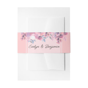 Cintas Para Invitaciones Elegante, floral otoñal, Rosa  boda