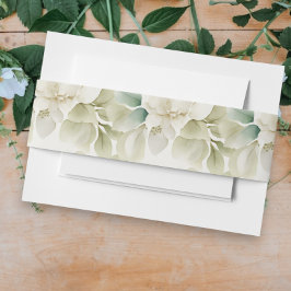 Cintas Para Invitaciones Elegante follaje de bodas mutado verde