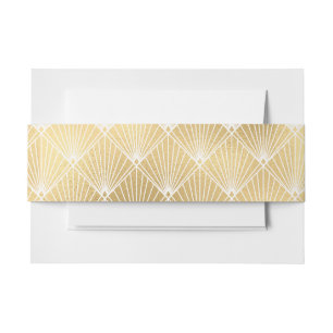 Cintas Para Invitaciones Elegante Gatsby Art Deco Boda Blanco y Oro