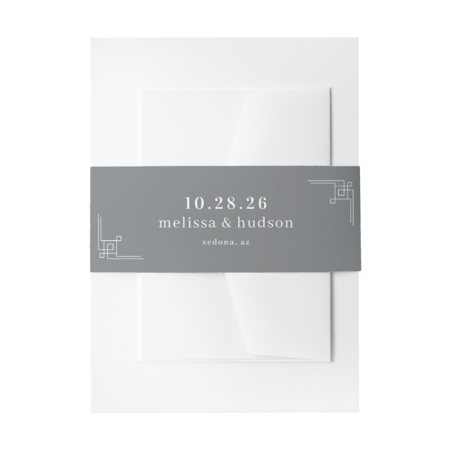 Cintas Para Invitaciones Elegante Geométrico Gris (Anverso Ejemplo)