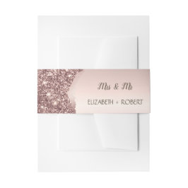 Cintas Para Invitaciones Elegante Glitter Script de Oro Rosa 