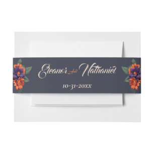 Cintas Para Invitaciones Elegante Gótico Floral Cráneo 3D