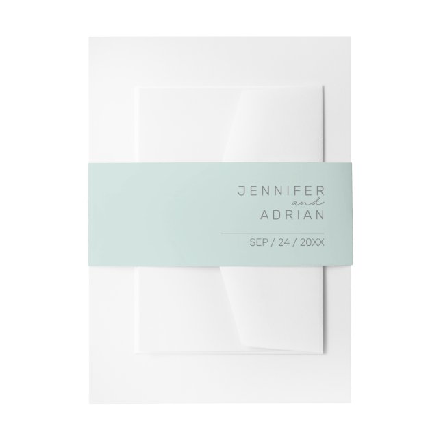 Cintas Para Invitaciones Elegante Guay Mint Minimal Invitación Moderna (Anverso Ejemplo)