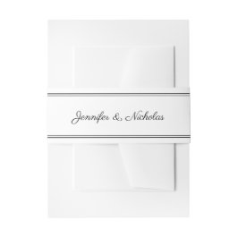 Cintas Para Invitaciones Elegante Guión Boda Blanco Y Negro