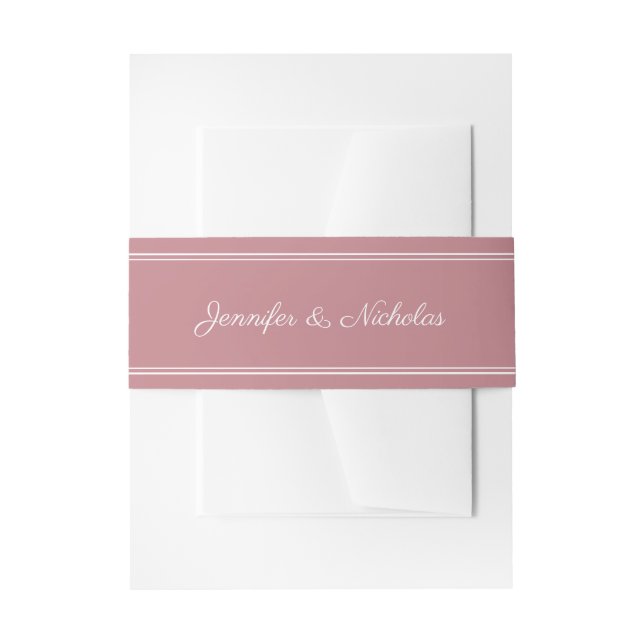 Cintas Para Invitaciones Elegante guión Boda rosa y turbio (Anverso Ejemplo)