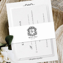 Cintas Para Invitaciones Elegante guion de cumbre monograma boda