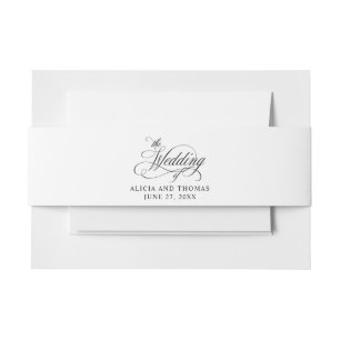 Cintas Para Invitaciones Elegante guión florece Boda