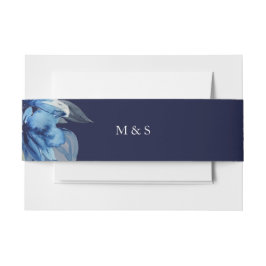 Cintas Para Invitaciones Elegante Indigo Azul Floral Watercolor Art