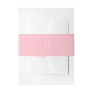 Cintas Para Invitaciones Elegante inicial moderna minimalista en rosa paste