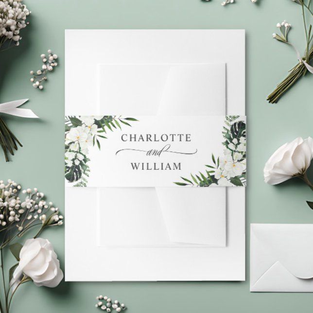 Cintas Para Invitaciones Elegante invitación a bohemia de orquídeas blancas (Subido por el creador)