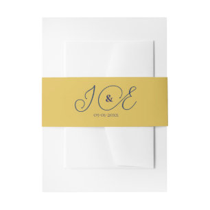 Cintas Para Invitaciones Elegante invitación a la boda de oro y marina