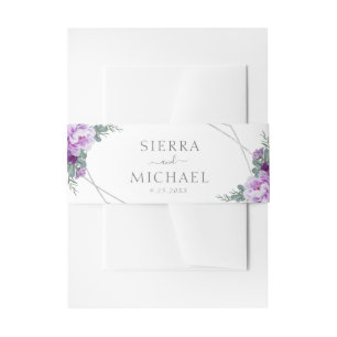 Cintas Para Invitaciones Elegante invitación a la boda floral de plata y mo
