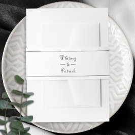 Cintas Para Invitaciones Elegante Invitación de Boda con Letra en Blanco y 
