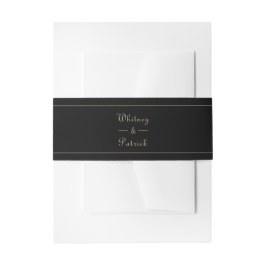 Cintas Para Invitaciones Elegante Invitación de Boda con Letra Negra y Dora