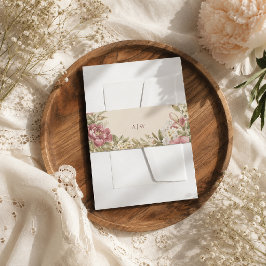 Cintas Para Invitaciones Elegante Invitación de Boda con Monograma Romántic