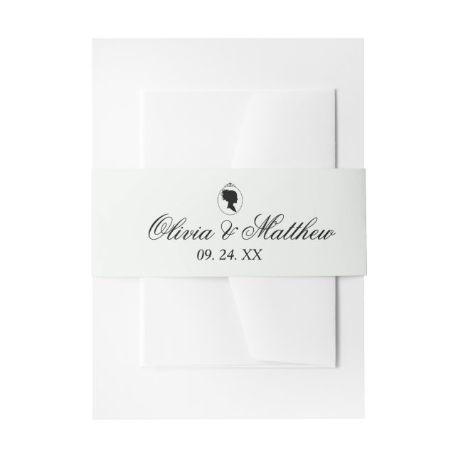 Cintas Para Invitaciones Elegante Jardín Monograma Boho Bridgerton Boda (Anverso Ejemplo)